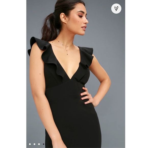 🎄NWOT Lulu’s black maxi dress size small - Picture 4 of 6